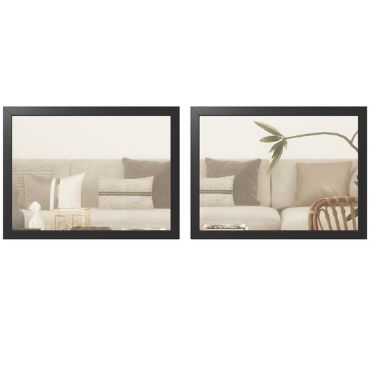 30 x 40 cm Wall Bathroom Mirror, Vanity Mirror, Set of 2, Black
