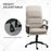 High Back Office Chair, PU Leather Desk Chair with Double-tier Padding, Arm, Swivel Wheels, Adjustable Height, Grey