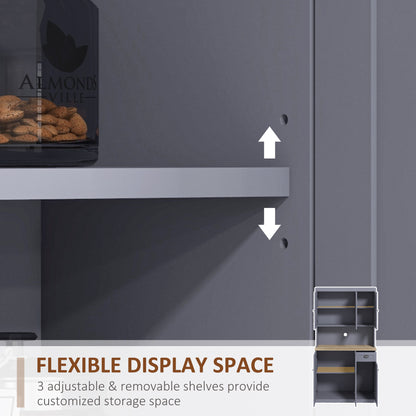 Kitchen Cupboard Storage Cabinet with Adjustable Shelves, Grey