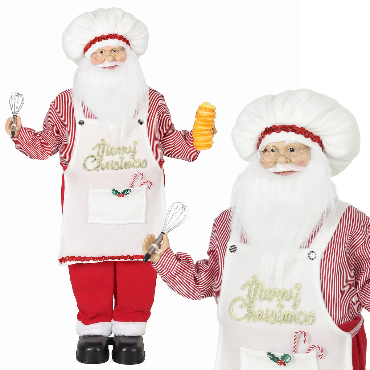 4ft Christmas Singing Cooking Santa Claus with Head Moving