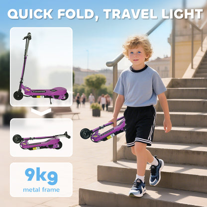 Foldable Kids E-Scooter, for Ages 7-14 Years, Purple
