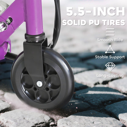 Foldable Kids E-Scooter, for Ages 7-14 Years, Purple