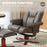 Reclining Armchair with Footstool and Adjustable Backrest, Brown