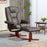 Reclining Armchair with Footstool and Adjustable Backrest, Brown