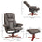 Reclining Armchair with Footstool and Adjustable Backrest, Brown