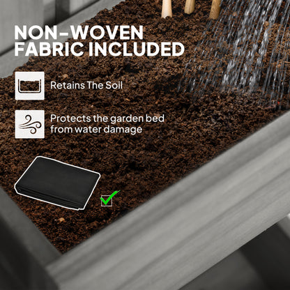 Wooden Garden Planters with Trellis Wall-mounted Raised Garden Bed