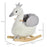 Kids Plush Ride-On Rocking Animal Horse Swan-shaped Toy Rocker with Realistic Sounds for Toddler 18-36 Months