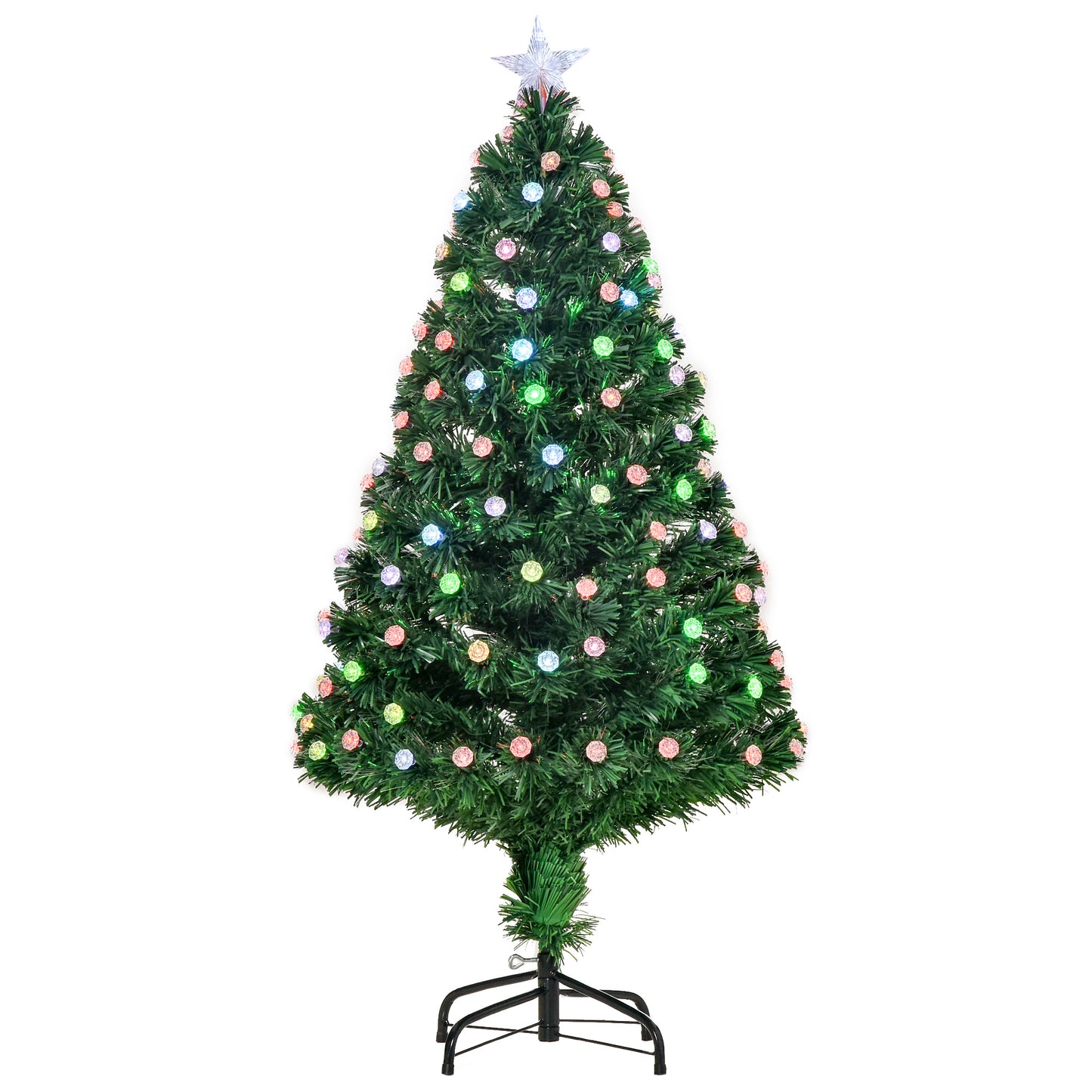 4FT Pre-Lit Artificial Christmas Tree w/ Fibre Optic Led Light Xmas Decorations