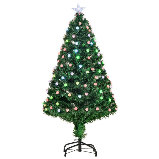 4FT Pre-Lit Artificial Christmas Tree w/ Fibre Optic Led Light Xmas Decorations