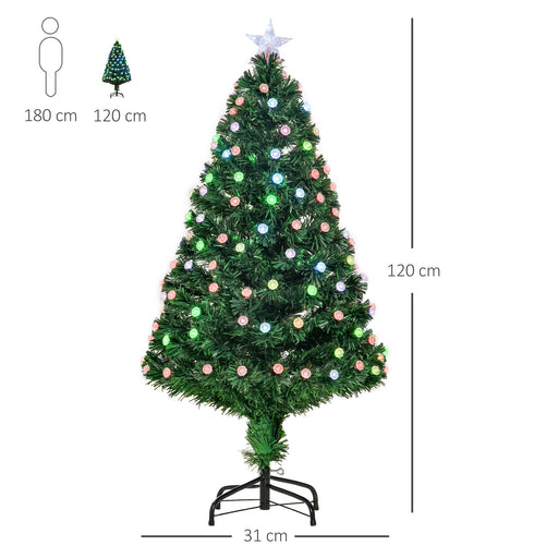 4FT Pre-Lit Artificial Christmas Tree w/ Fibre Optic Led Light Xmas Decorations