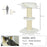 2 Tier Sisal Sherpa Cat Tree with Basket Cushion Sisal Post Cream White