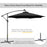 3(m) LED Banana Parasol Garden Cantilever Umbrella with Solar Lights, Crank Handle and Cross Base, Hanging Sun Shade, Black