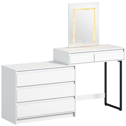 Vanity Makeup Desk LED Mirror Bedroom White