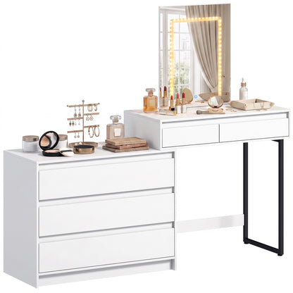 Vanity Makeup Desk LED Mirror Bedroom White