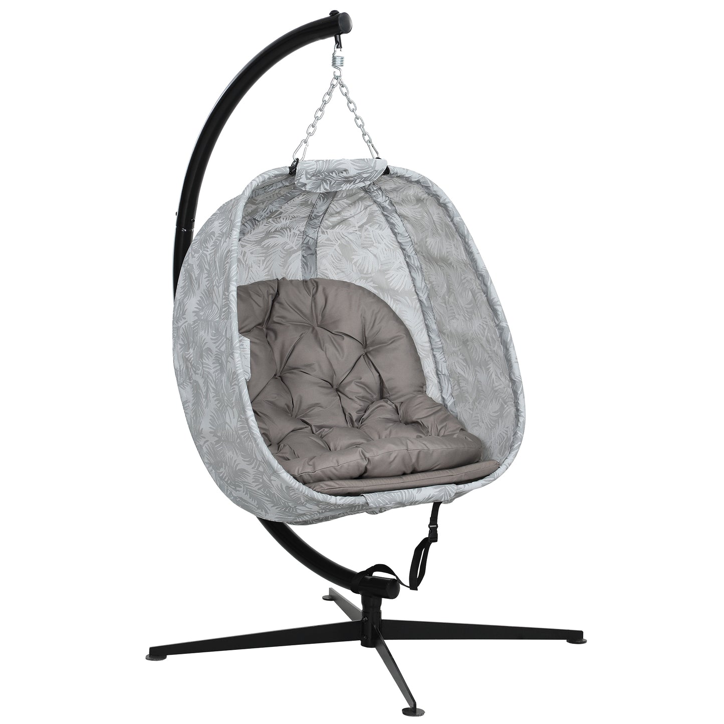 Hanging Egg Chair Outdoor Indoor Swing Chair, Folding Basket, Sand