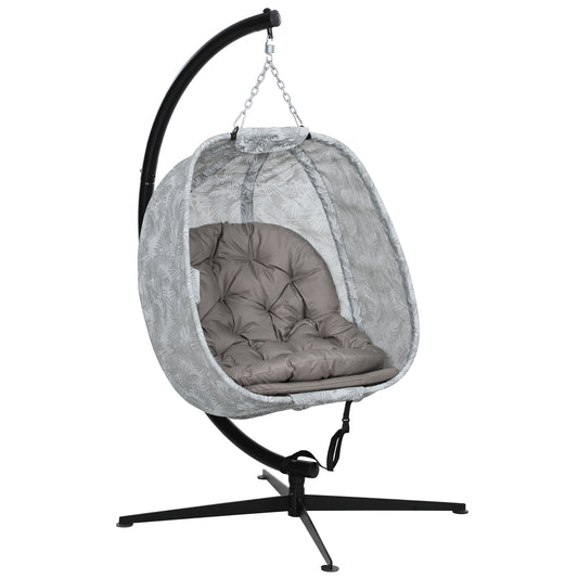 Hanging Egg Chair Outdoor Indoor Swing Chair, Folding Basket, Sand