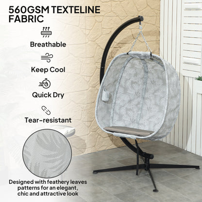 Hanging Egg Chair Outdoor Indoor Swing Chair, Folding Basket, Sand