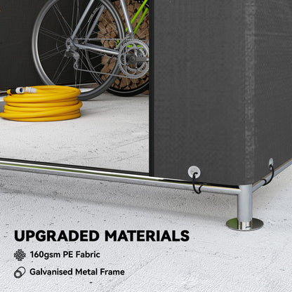 6.6 x 7.8ft Garden Storage Shed Tent Bike Tent, Dark Grey