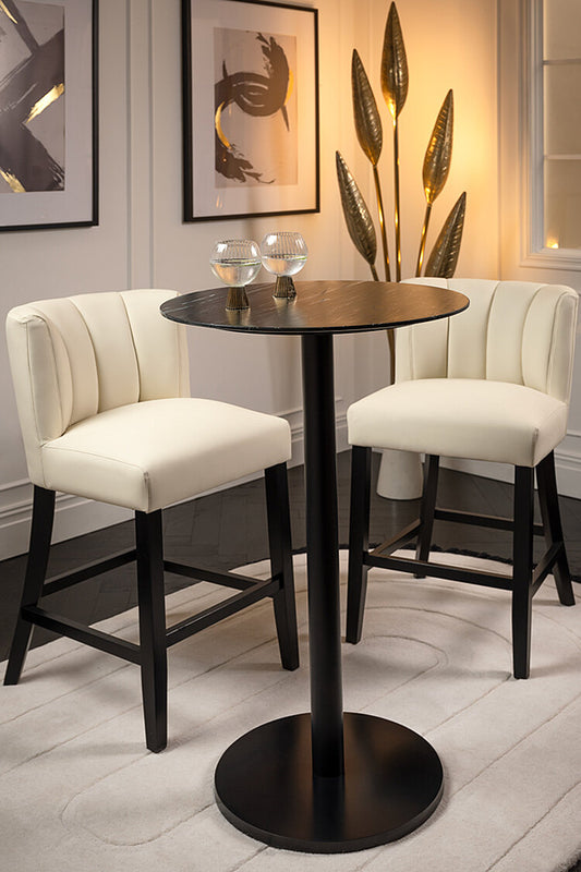 Set of 2 Hatfield counter stools - Cream faux leather