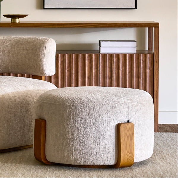 Pax Footstool Light Taupe - Chestnut