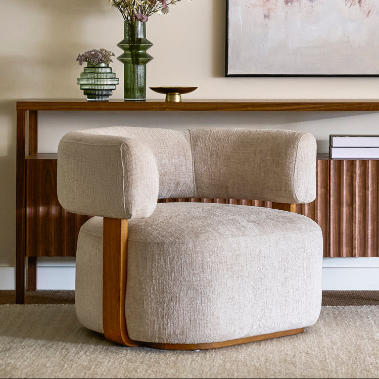 Pax Accent chair - Light Taupe - Chestnut
