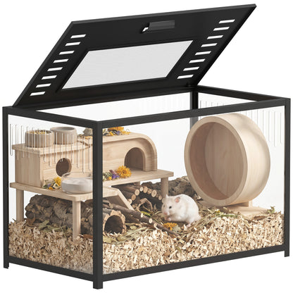 Hamster Cage, Chewproof Metal Rat Cage with Deep Base, Openable Top