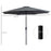 3(m) Tilting Parasol Garden Umbrellas, Outdoor Sun Shade with 8 Ribs, Tilt and Crank Handle for Balcony, Bench, Garden, Grey