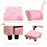 Kids Children Armchair Mini Sofa Wood Frame w/ Footrest Anti-Slip Legs High Back Arms Bedroom Playroom Furniture Cute Cloud Star Pink