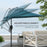 3(m) Cantilever Parasol with Cross Base, Banana Parasol with Crank Handle, Tilt and 8 Ribs, Round Hanging Patio Umbrella