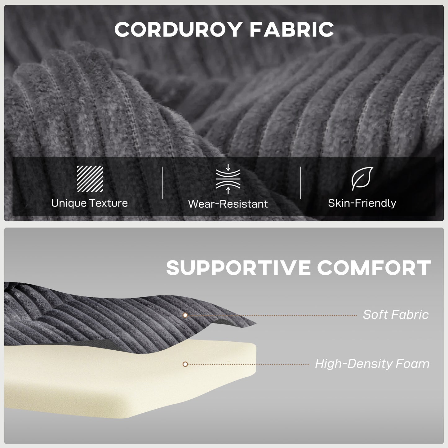 2 Seater Sofa Bed, Click Clack Pull Out Bed Settee, Charcoal Grey