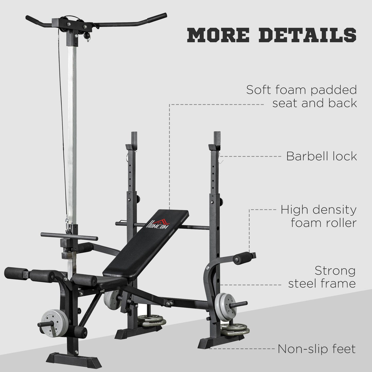 Adjustable Weight Bench Multifunction Full Body Workout Bench