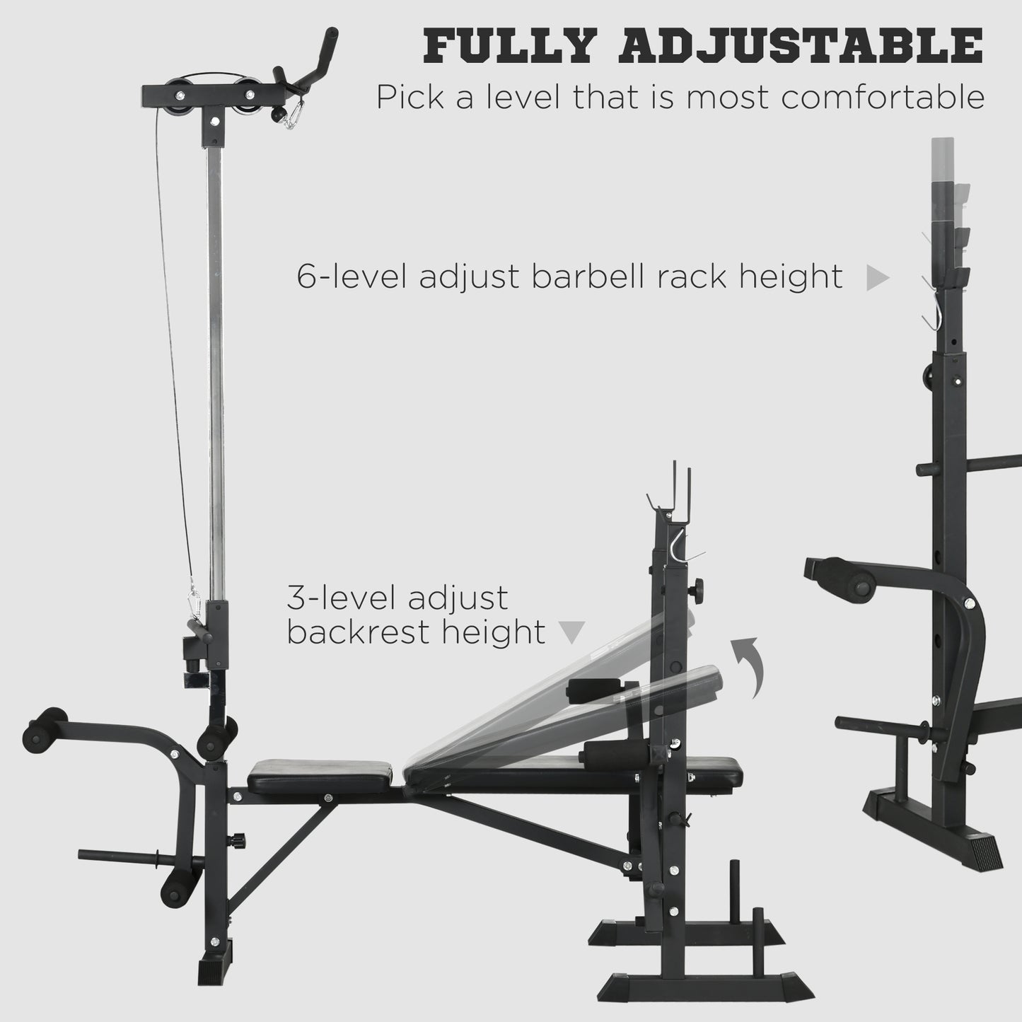 Adjustable Weight Bench Multifunction Full Body Workout Bench