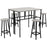 6-Piece Bar Table Set, 2 Breakfast Tables with 4 Stools, Counter Height Dining Tables & Chairs for Kitchen, Living Room, Grey