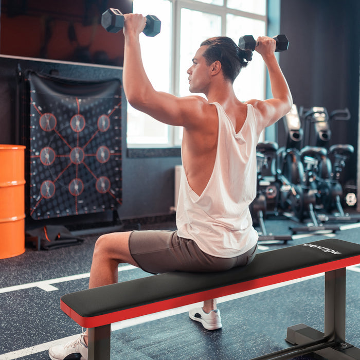 Flat Weight Bench with Dumbbell Rack, 300KG Weight Capacity