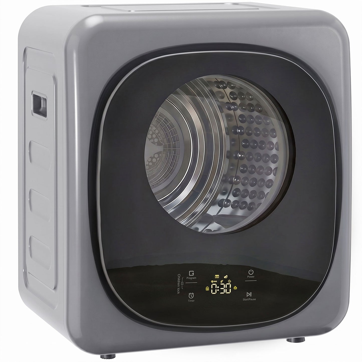 Compact Dryer Machine with 5 Modes, 4kg Small Tumble Dryer, Silver