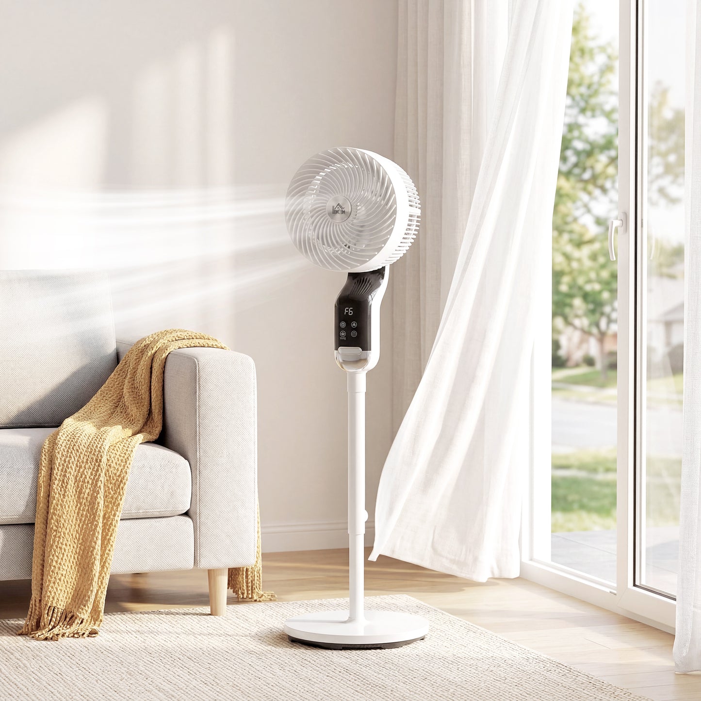 20 dB Standing Fan for Bedroom, Pedestal Fan with Oscillating