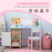 Kids Desk And Chair Set 2 PCs Childrens Table And Chair Set Multi Use Toddler Furniture with Whiteboard, Storage - Pink