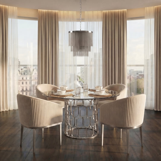 Pino 4-5 Silver Dining Table