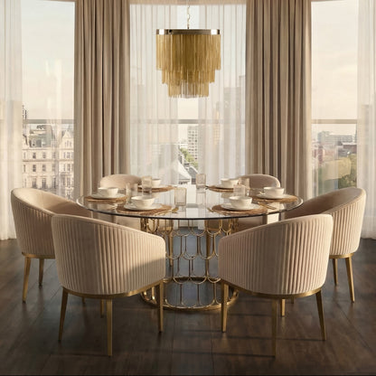 Pino 6-8 Seat Brass Dining Table