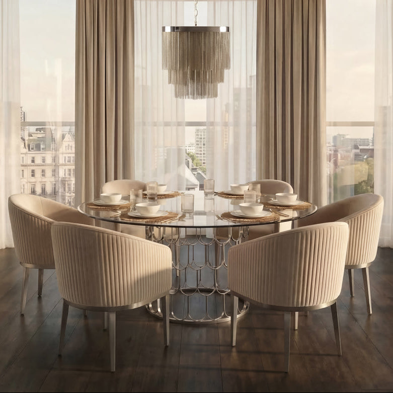 Pino 6-8 Seat Silver Dining Table