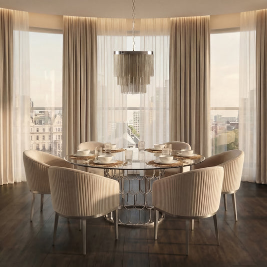 Pino 6-8 Seat Silver Dining Table