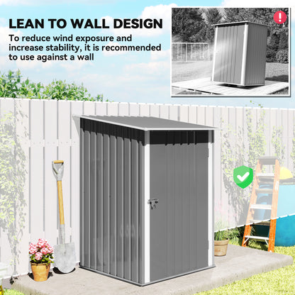 3.3ft x 3.4ft Outdoor Storage Shed Steel Garden Shed w/ Lockable Door