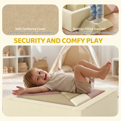 9 Pieces Soft Play Sets with Tangram Play, Removable Cover