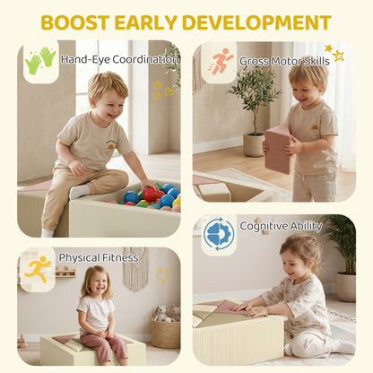 9 Pieces Soft Play Sets with Tangram Play, Removable Cover