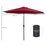 3(m) Tilting Parasol Garden Umbrellas, Outdoor Sun Shade with 8 Ribs, Tilt and Crank Handle for Balcony, Bench, Garden, Wine Red