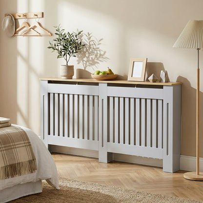 Radiator Cover Painted Slatted MDF Cabinet Lined Grill 172x19x81cm