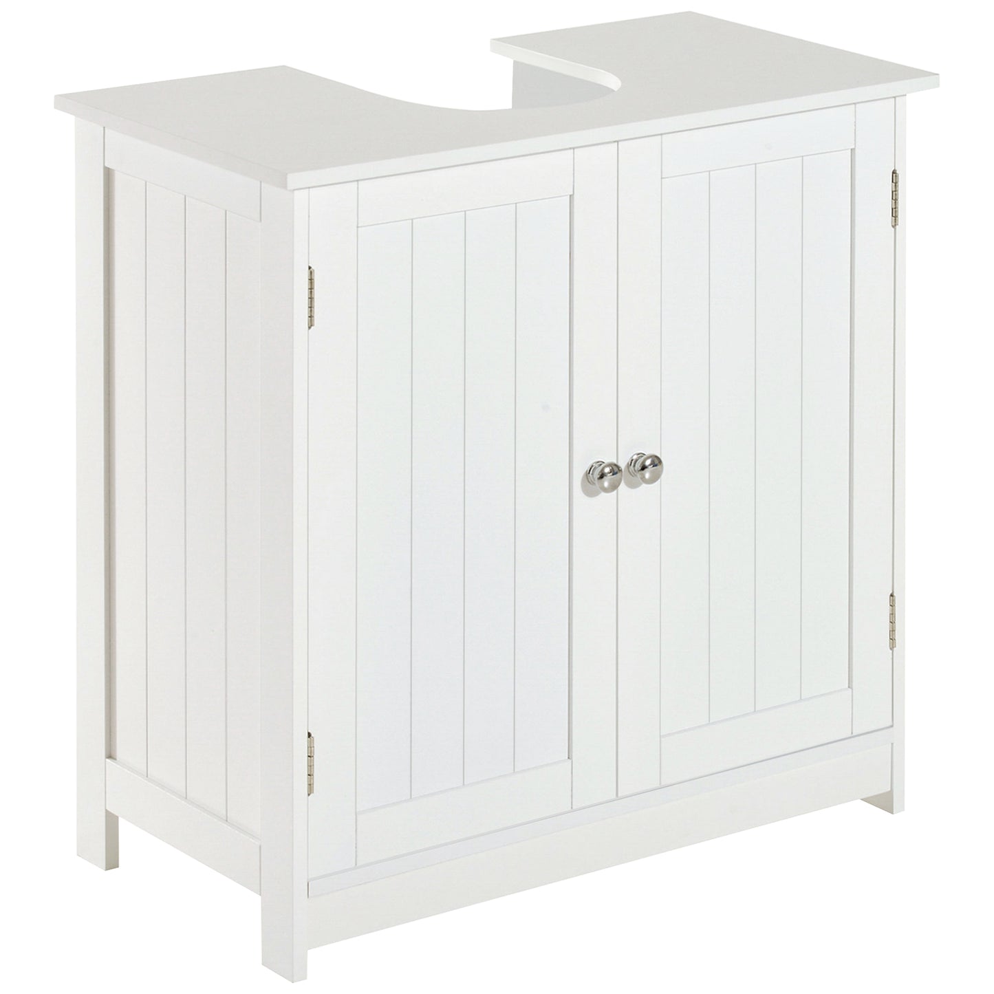 Under Sink Bathroom Storage Cabinet 2 Layers Vanity Unit Wooden - White