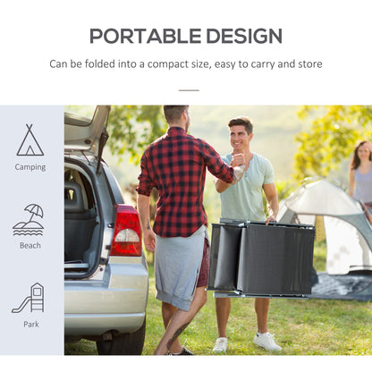 Sun Lounger Recliner w/ Pillow Foldable 7 Levels Textilene Grey