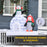 1.5m Christmas Inflatable Two Penguins Wearing a Scarf with Ice House Blow Up Decor Home Indoors with Built-in LED Lights Toys in Lawn Garden