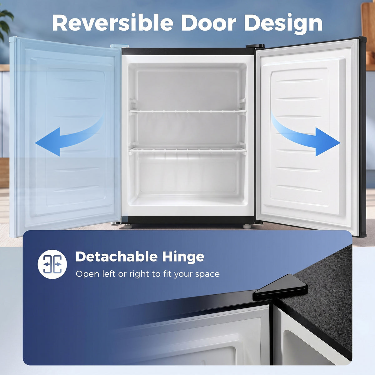 59.1L Tabletop Freezer with Reversible Door - Black